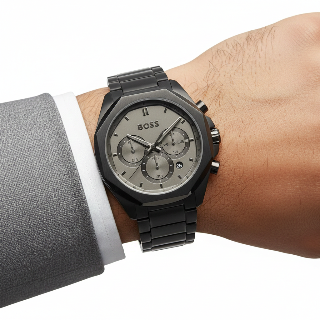 BOSS Men's Steer ChronograBOSS Men's Steer Chronograph Watch in Matte Black ⌚🖤⚡ph Watch in Matte Black ⌚🖤⚡