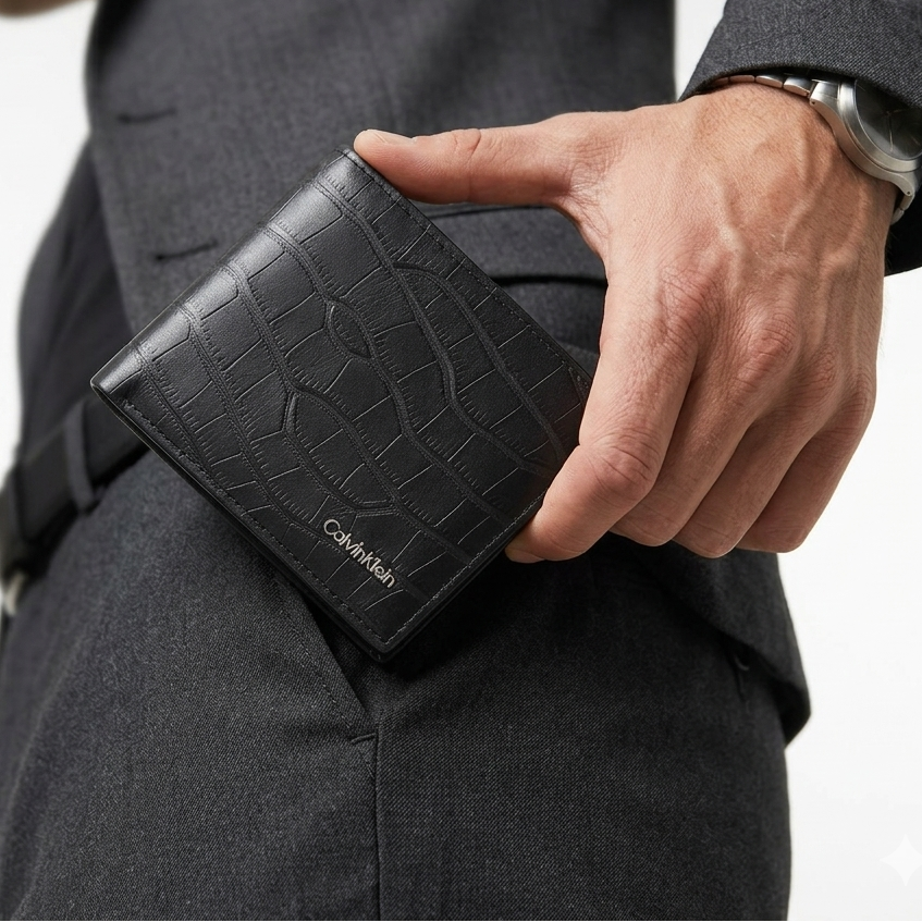 Calvin Klein Black Leather Wallet with Box 🖤💼🎁