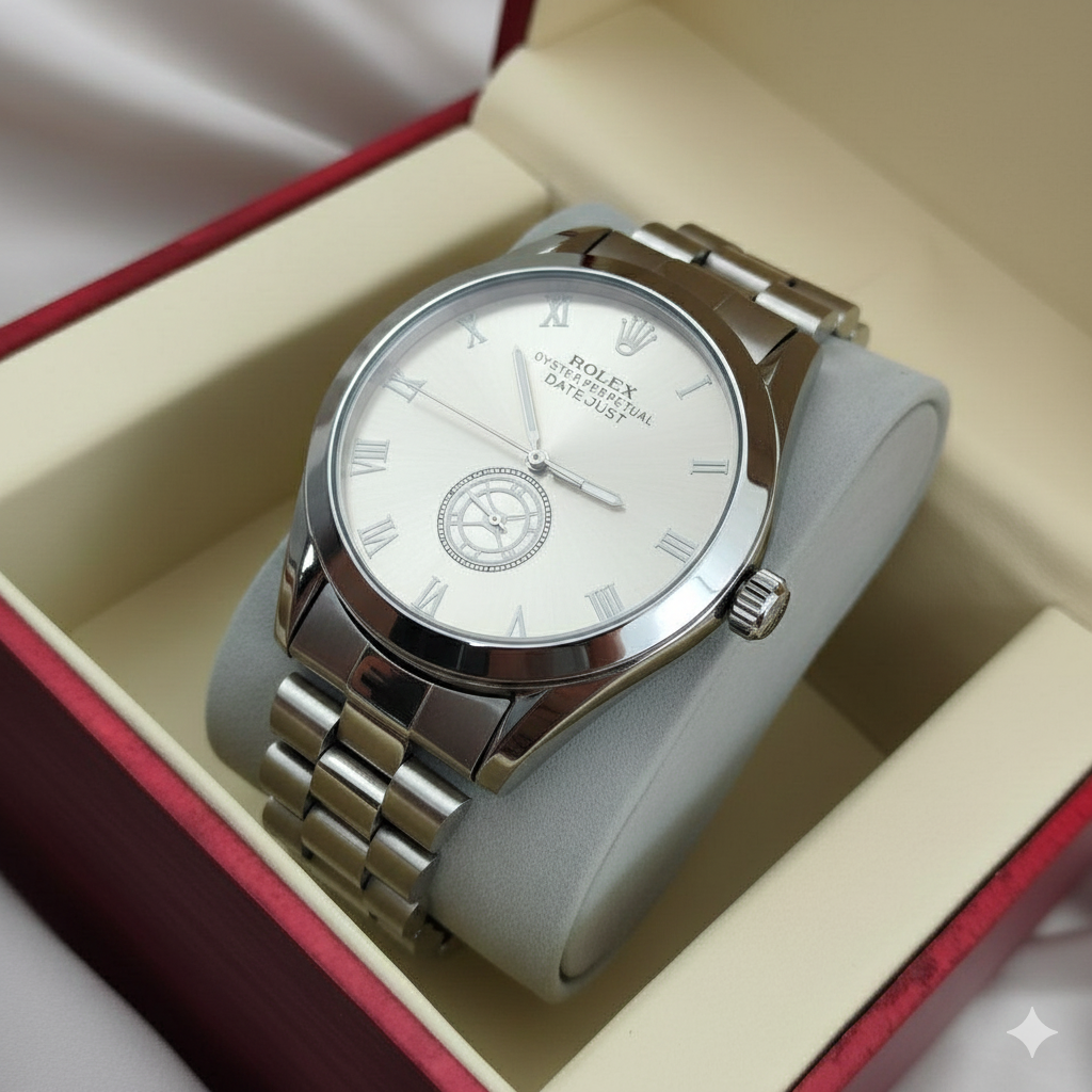 ⌚ Rolex Oyster Perpetual Datejust Silver Roman Dial ✨