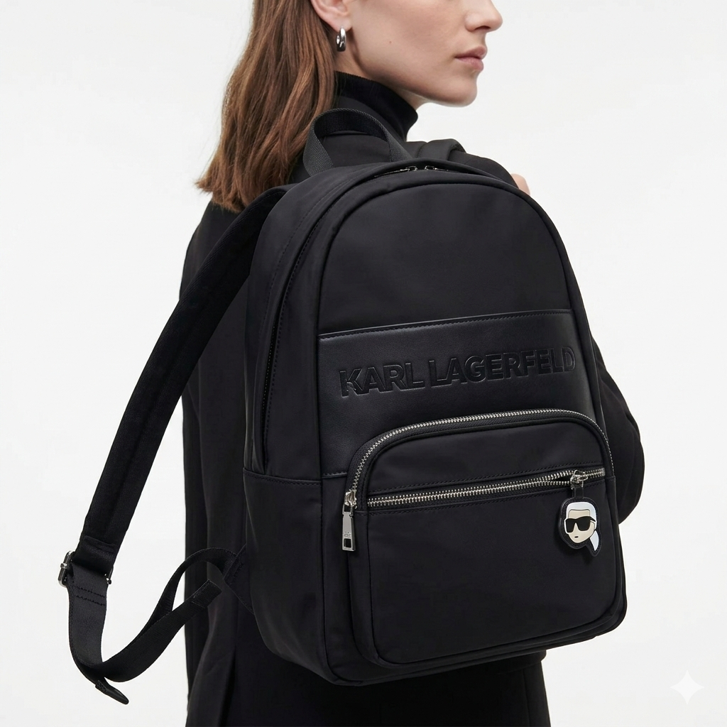 Karl Lagerfeld Nylon Backpack with K/Ikonik Patch 🎒🖤🕶️