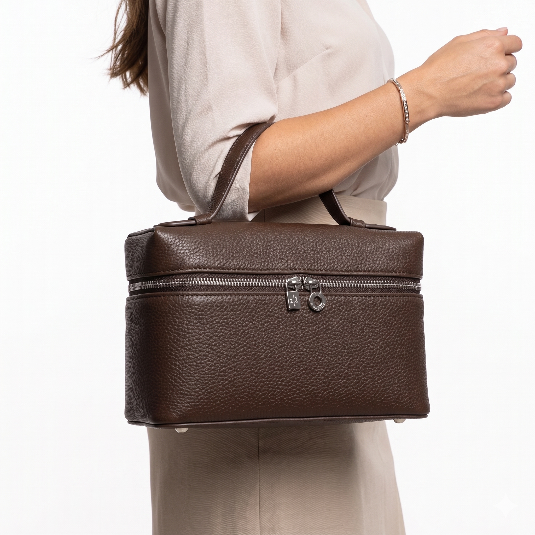 Loro Piana Vanity Bag in Rich Brown Leather 👜✨