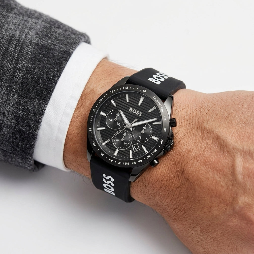 BOSS Sport Chronograph with Black Silicone Strap