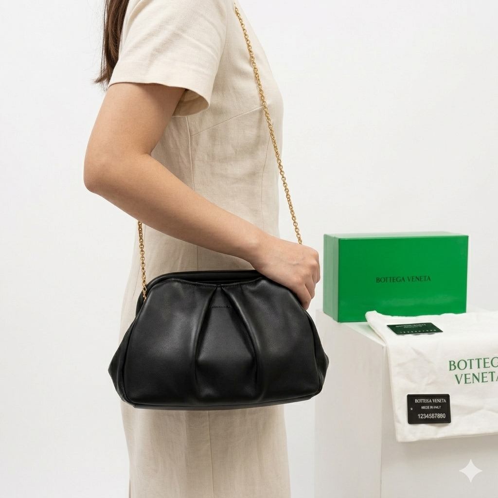 Bottega Veneta Pouch Bag with Gold Chain Strap 👜✨🇮🇹