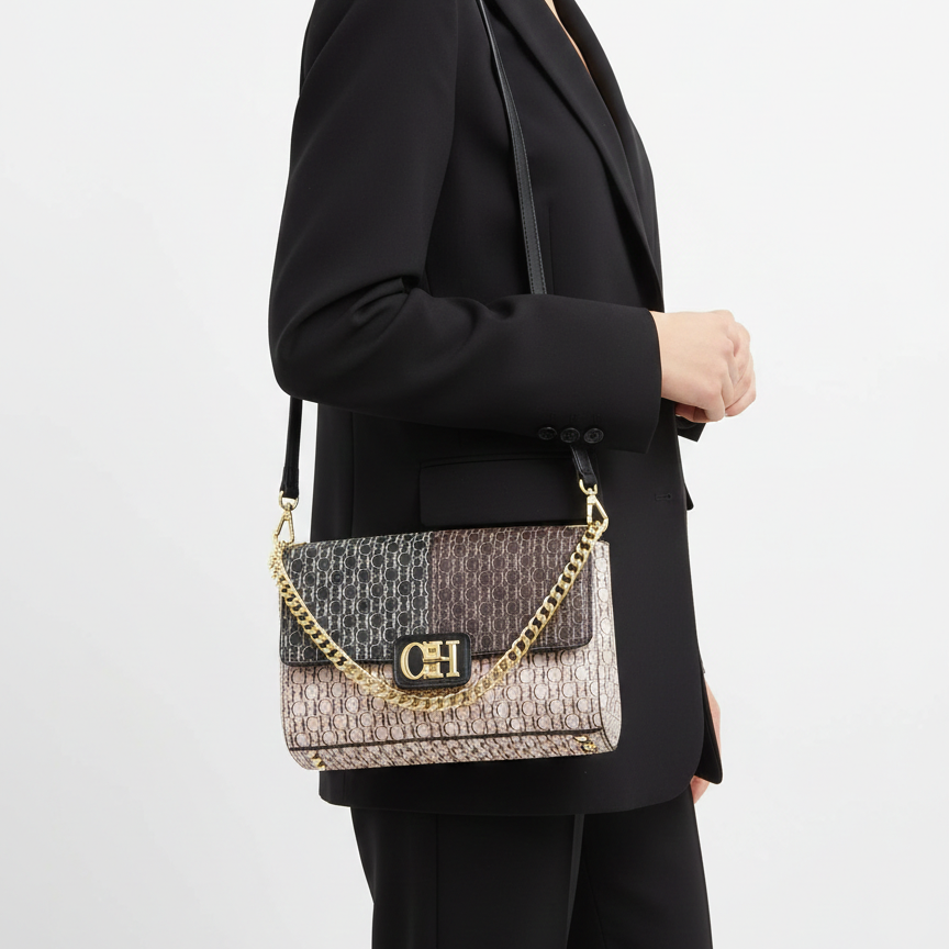 CH Carolina Herrera Monogram Chain Crossbody Bag 👜✨