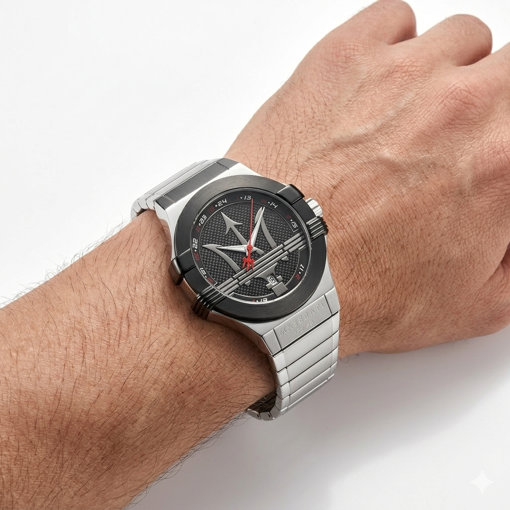 Maserati Corse Black Dial Watch ⌚🏎️