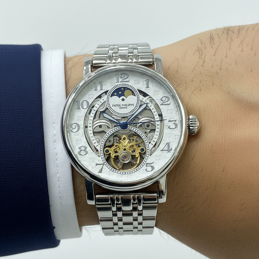 Patek Philippe Skeleton Moonphase Luxury Watch ⌚✨💎