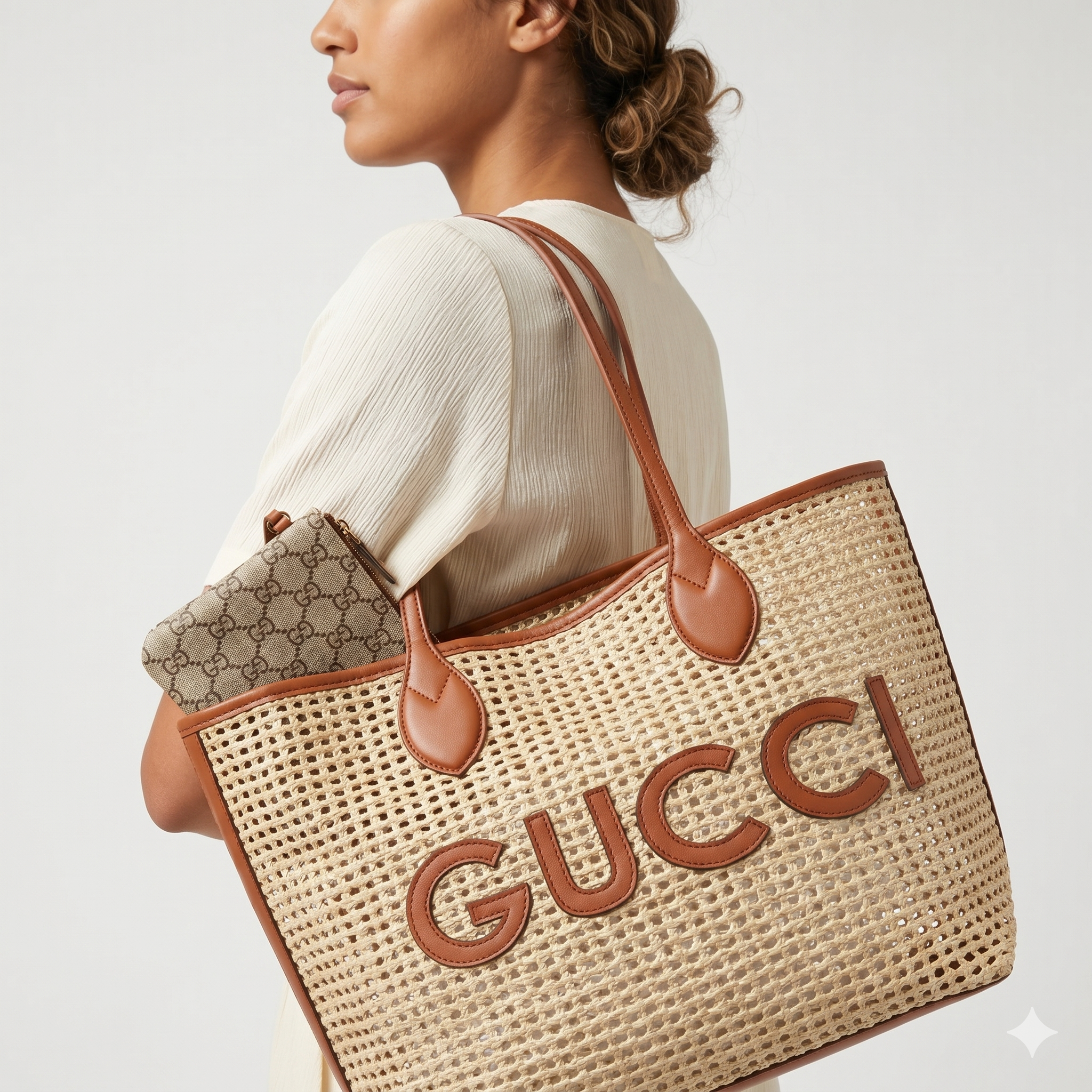 Gucci Mirror Woven Bag 👜 Original with Pouch