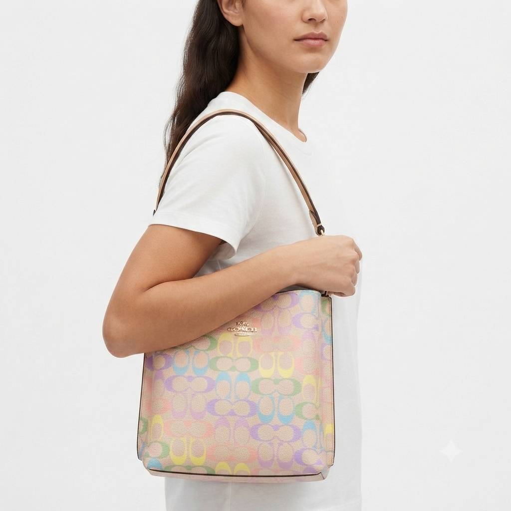 Coach Signature Rainbow Monogram Shoulder Bag 🌈👜✨