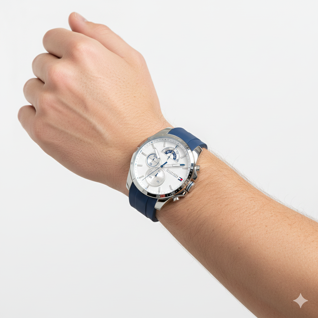 Tommy Hilfiger Men's Multi-Dial Sport Watch with Blue Silicone Strap ⌚️💙✨