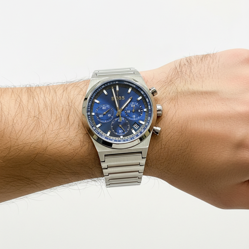 Hugo Boss Integrity Chronograph Blue Dial Men's Watch ⌚✨💙
