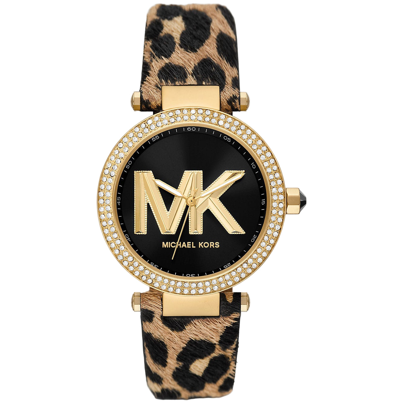 Michael Kors Parker Pavé Gold-Tone and Calf Hair