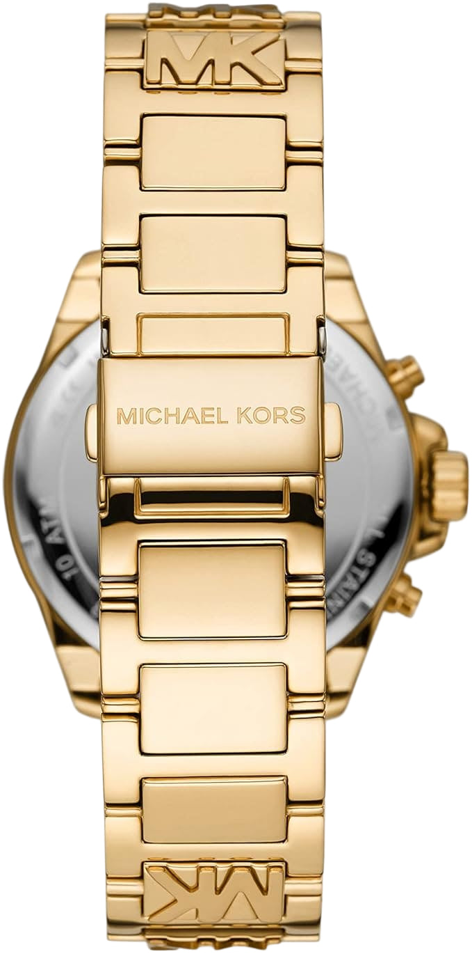 Michael Kors Women's Oversized Gold-Tone Chronograph MK Logo Watch 💛👑⏱️