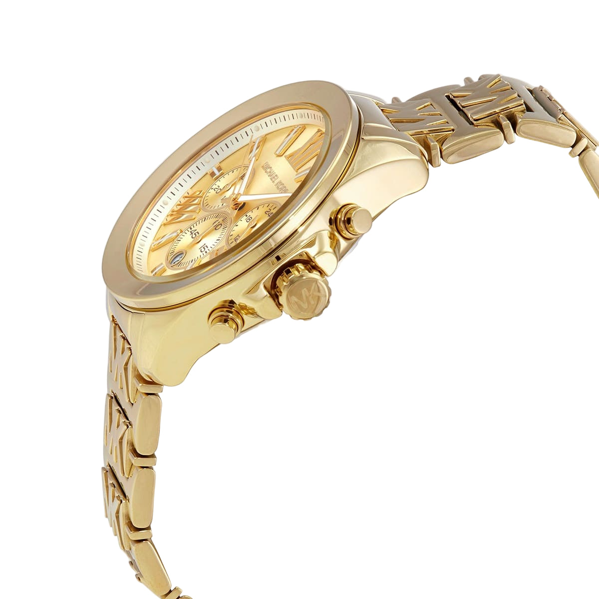 Michael Kors Women's Oversized Gold-Tone Chronograph MK Logo Watch 💛👑⏱️