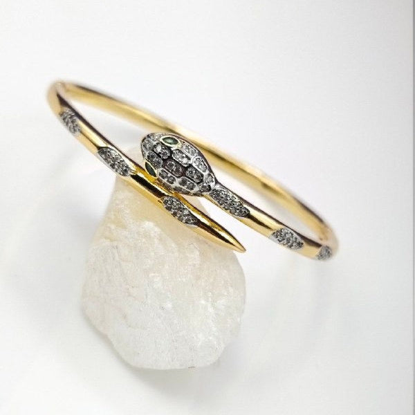 Luxury Serpentine Diamond and Gold Bangle 🐍✨💎