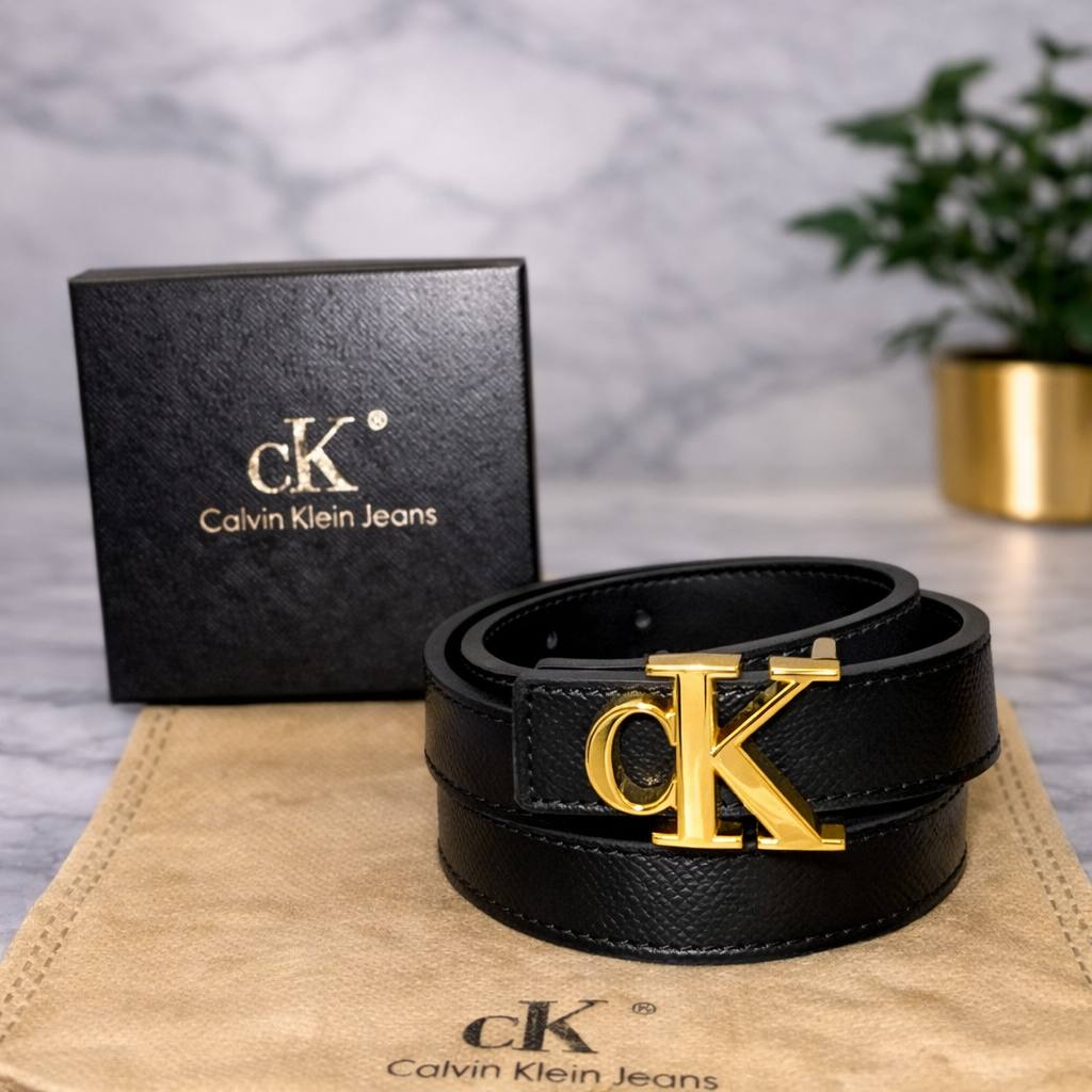 Calvin Klein Gold Buckle Saffiano Leather Belt 💫 👜 ✨