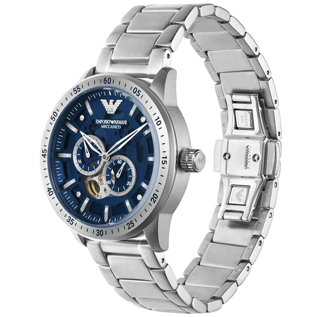 Emporio Armani Meccanico Men's Automatic Blue Skeleton Dial Watch 💙⚙️🦅
