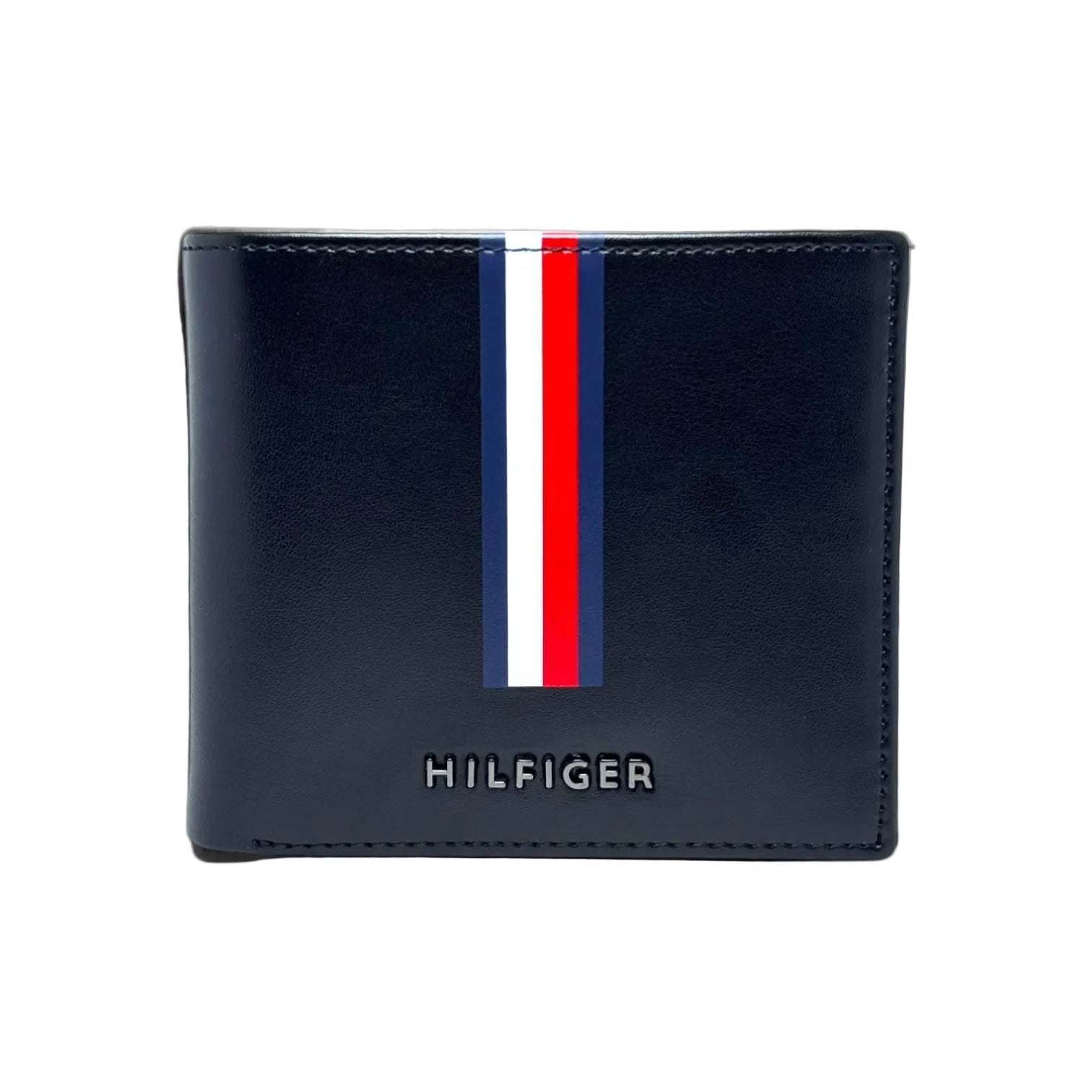 Tommy Hilfiger Men's Navy Bifold Wallet with Vertical Stripe Design 🇺🇸 💙