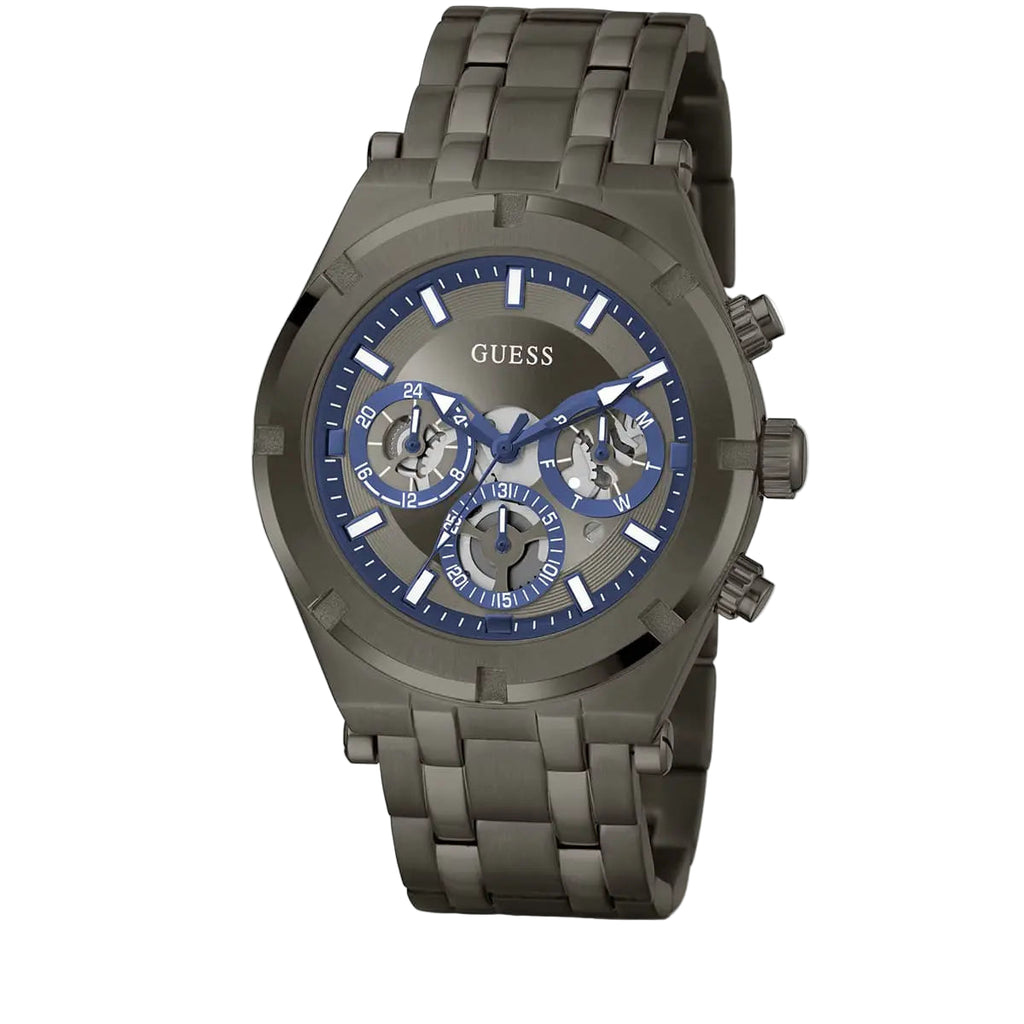 GUESS Men's Multi-Function Watch: Gunmetal Blue & Grey 🌑🔷⚙️