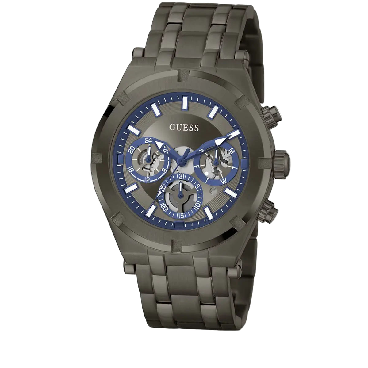 GUESS Men's Multi-Function Watch: Gunmetal Blue & Grey 🌑🔷⚙️