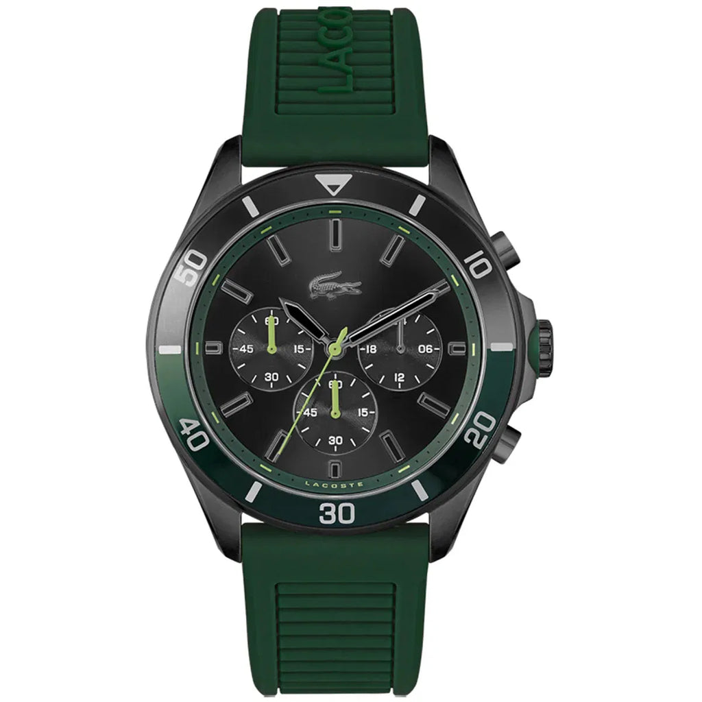 Lacoste Men's Green Silicone Strap Chronograph Watch 🐊⌚️🌲