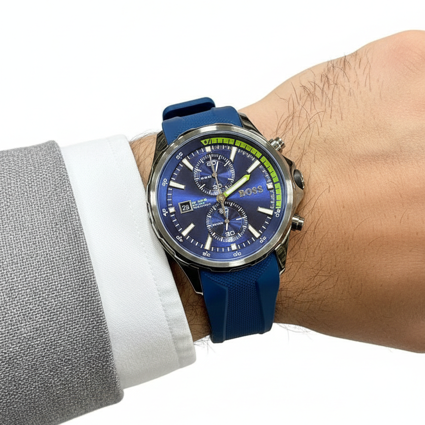 Boss Blue Rubber Strap Watch ⌚💙