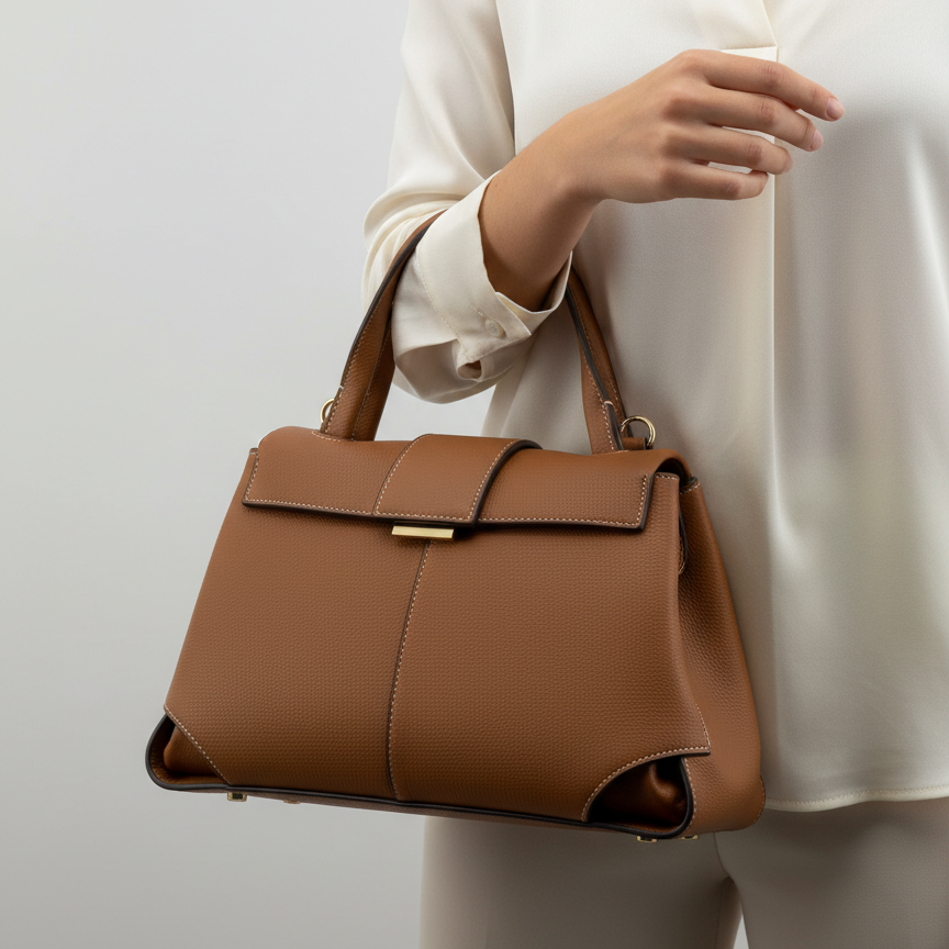 Polène Numéro Dix Cognac Leather Satchel 👜✨🥐
