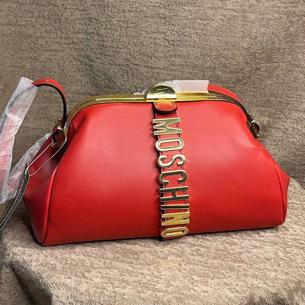 Moschino Tri-Color Satchel 👜 Brown, Red, White