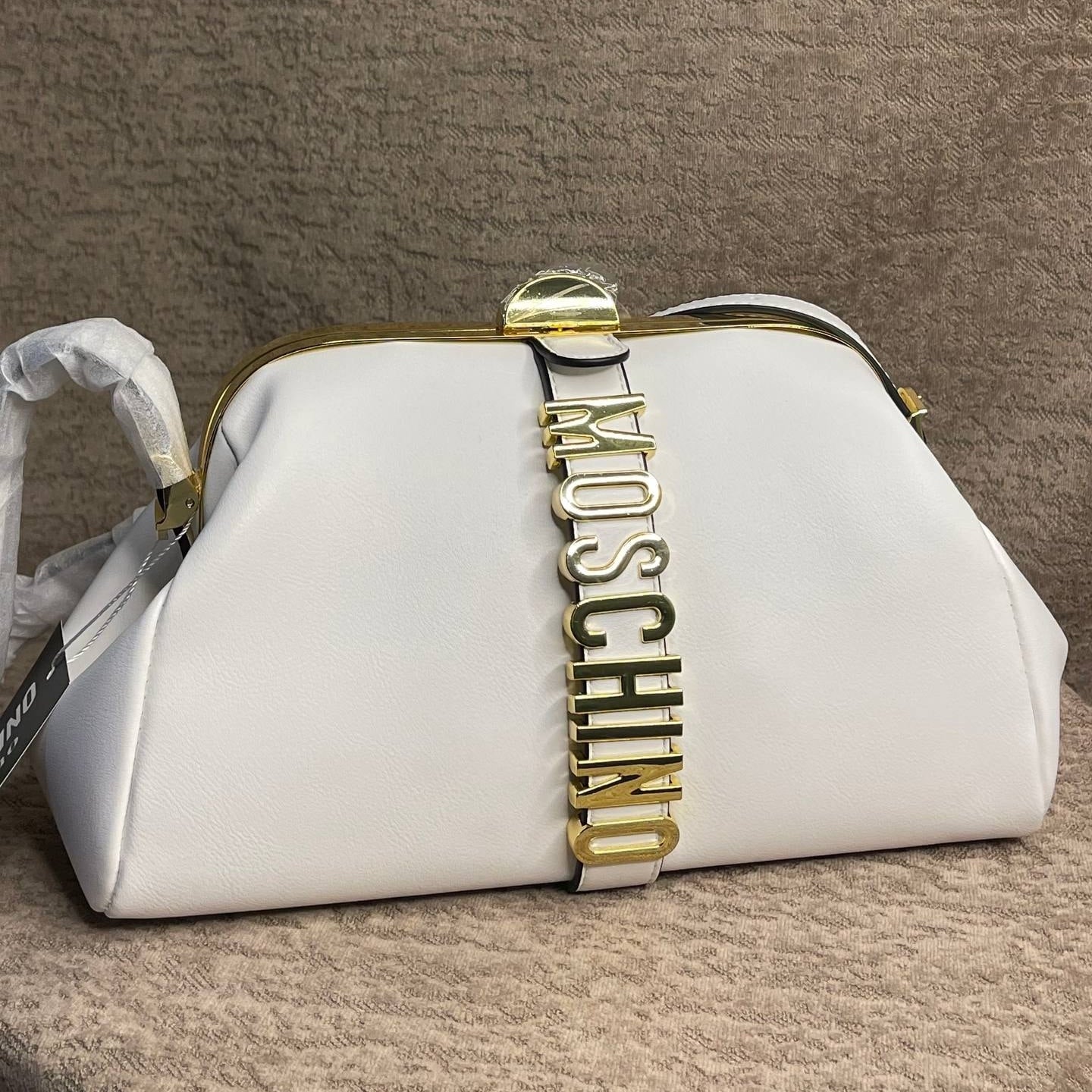 Moschino Tri-Color Satchel 👜 Brown, Red, White