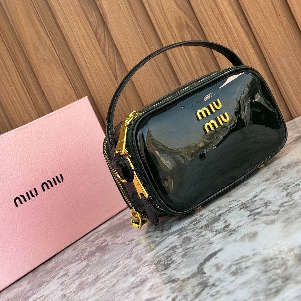 Miu Miu Black Patent Leather Top Handle Bag 🖤✨