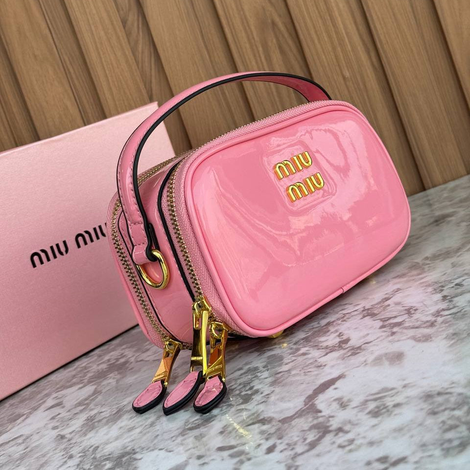 Miu Miu Black Patent Leather Top Handle Bag 🖤✨