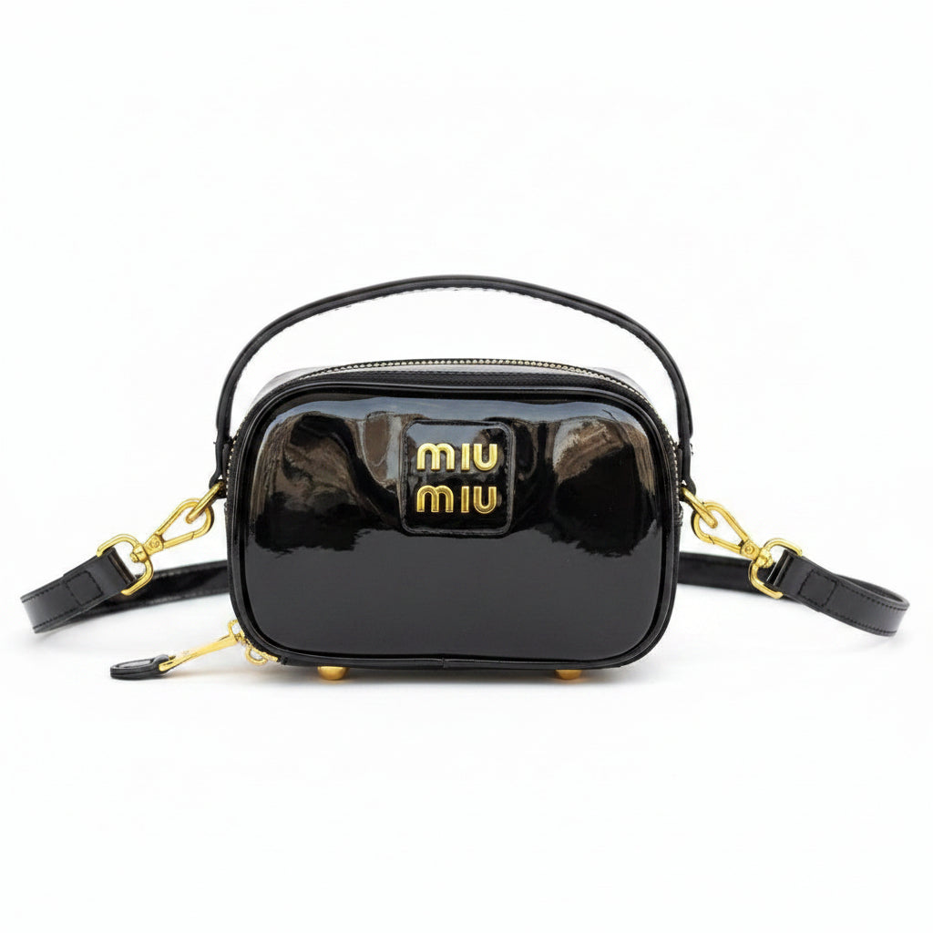 Miu Miu Black Patent Leather Top Handle Bag 🖤✨