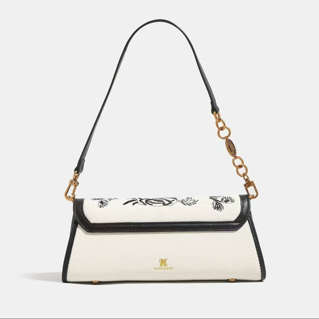 BANEVANE White Floral Shoulder Bag 👜🖤