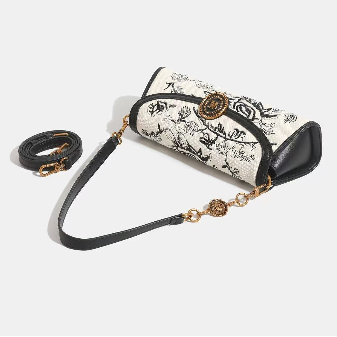 BANEVANE White Floral Shoulder Bag 👜🖤