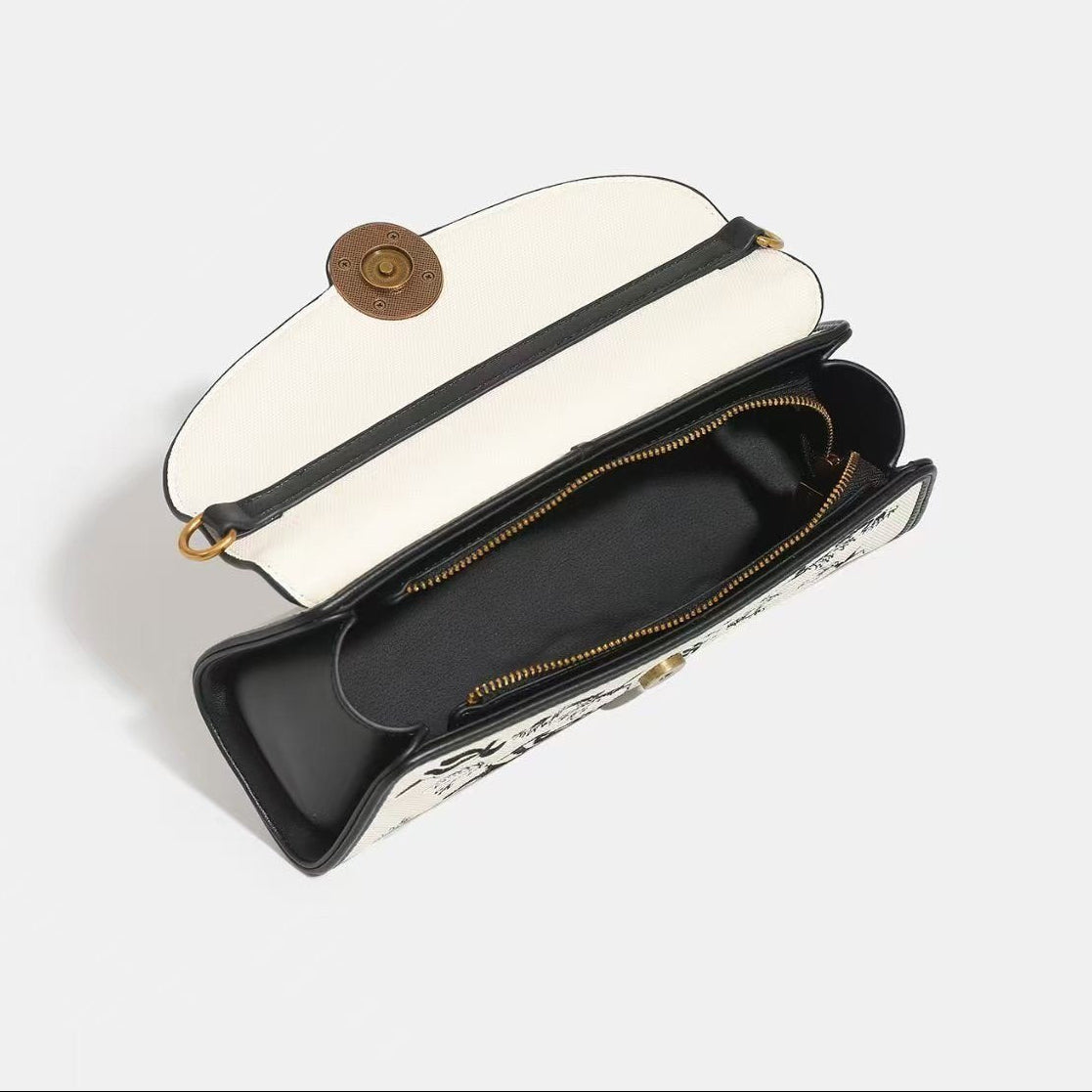 BANEVANE White Floral Shoulder Bag 👜🖤