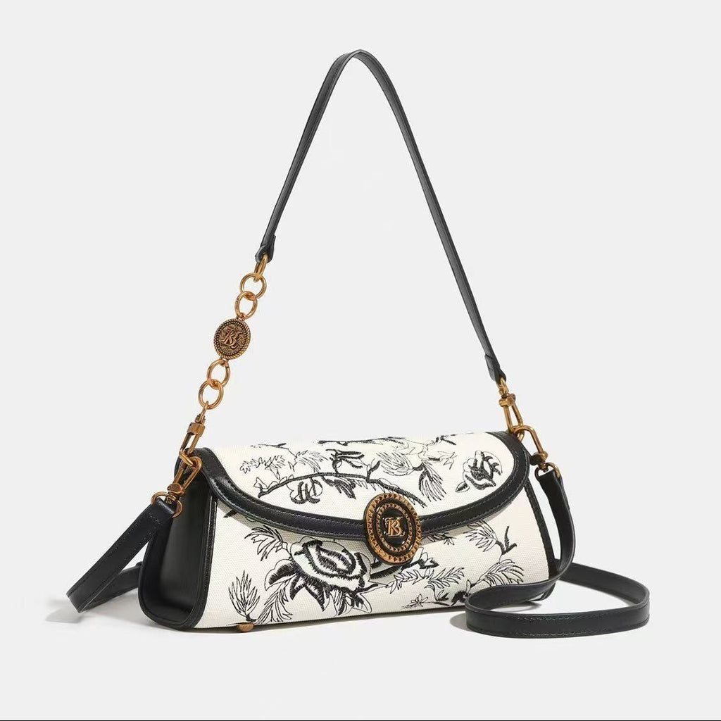 BANEVANE White Floral Shoulder Bag 👜🖤