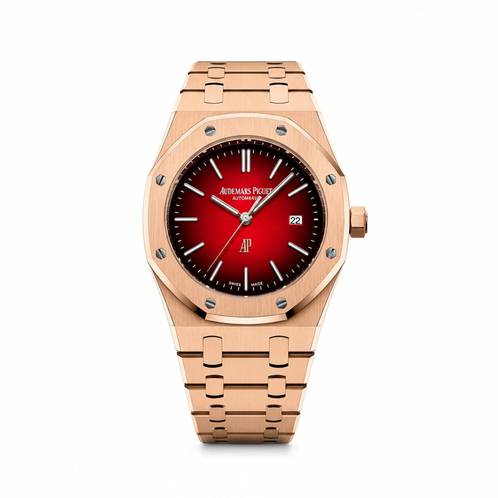 Audemars Piguet Men's Gold & Red Watch ⌚🔴⚜️