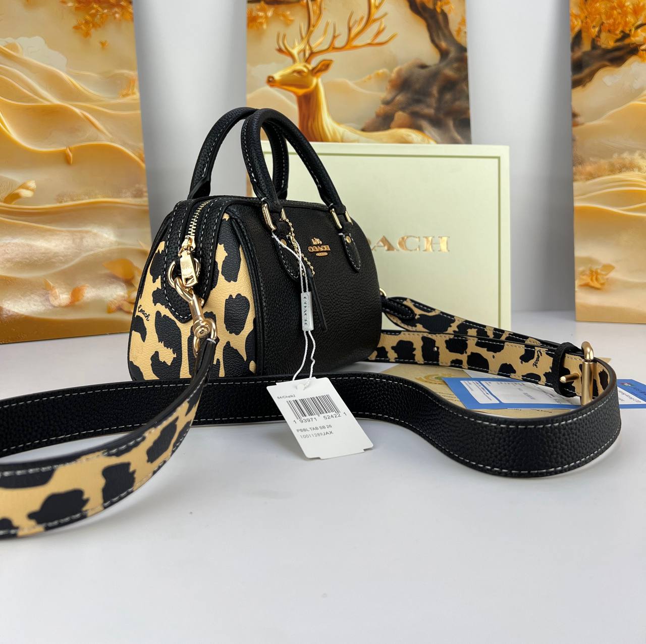 Coach Leopard Print Mini Leather Bag 🐆👜