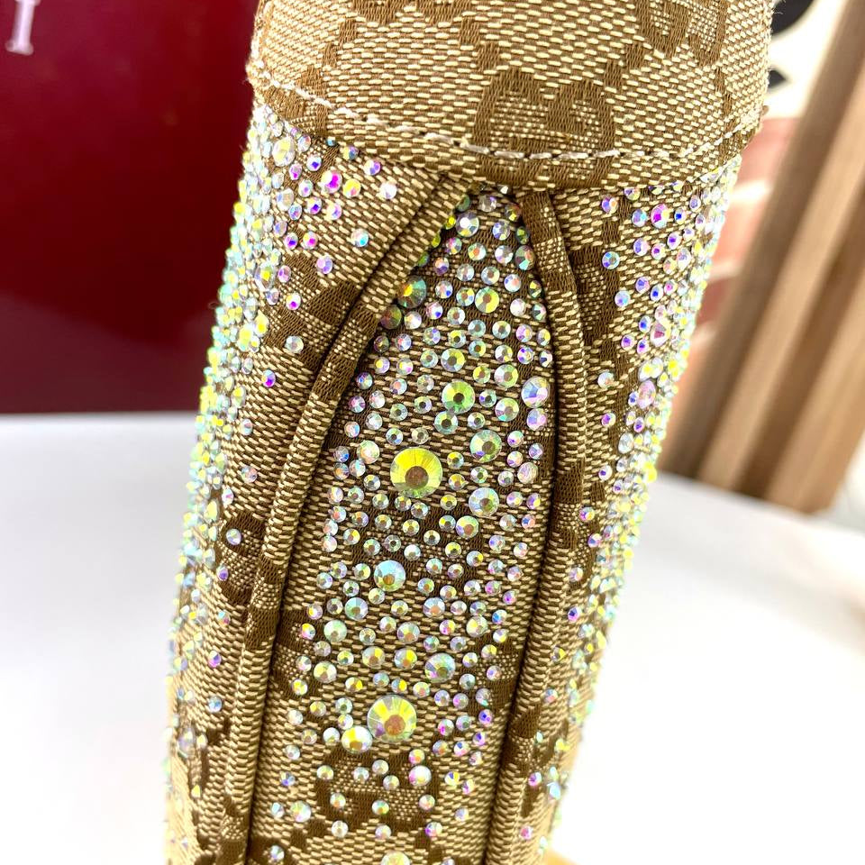 Gucci Crystal Monogram Canvas Bag in Beige and Brown ✨👜