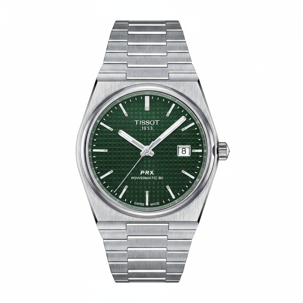 Tissot PRX Powermatic 80 Silver Stainless Steel Waffle Dial Watch