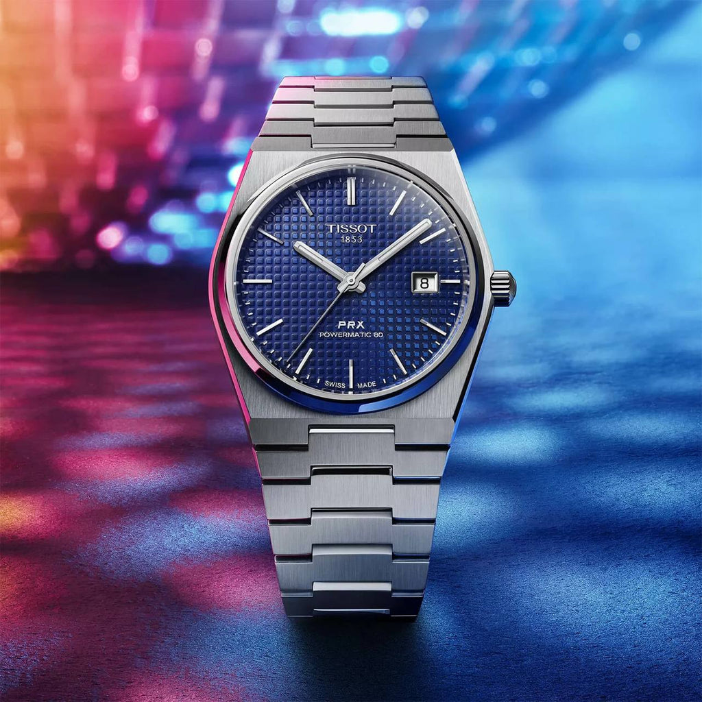 Tissot PRX Powermatic 80 Silver Stainless Steel Waffle Dial Watch
