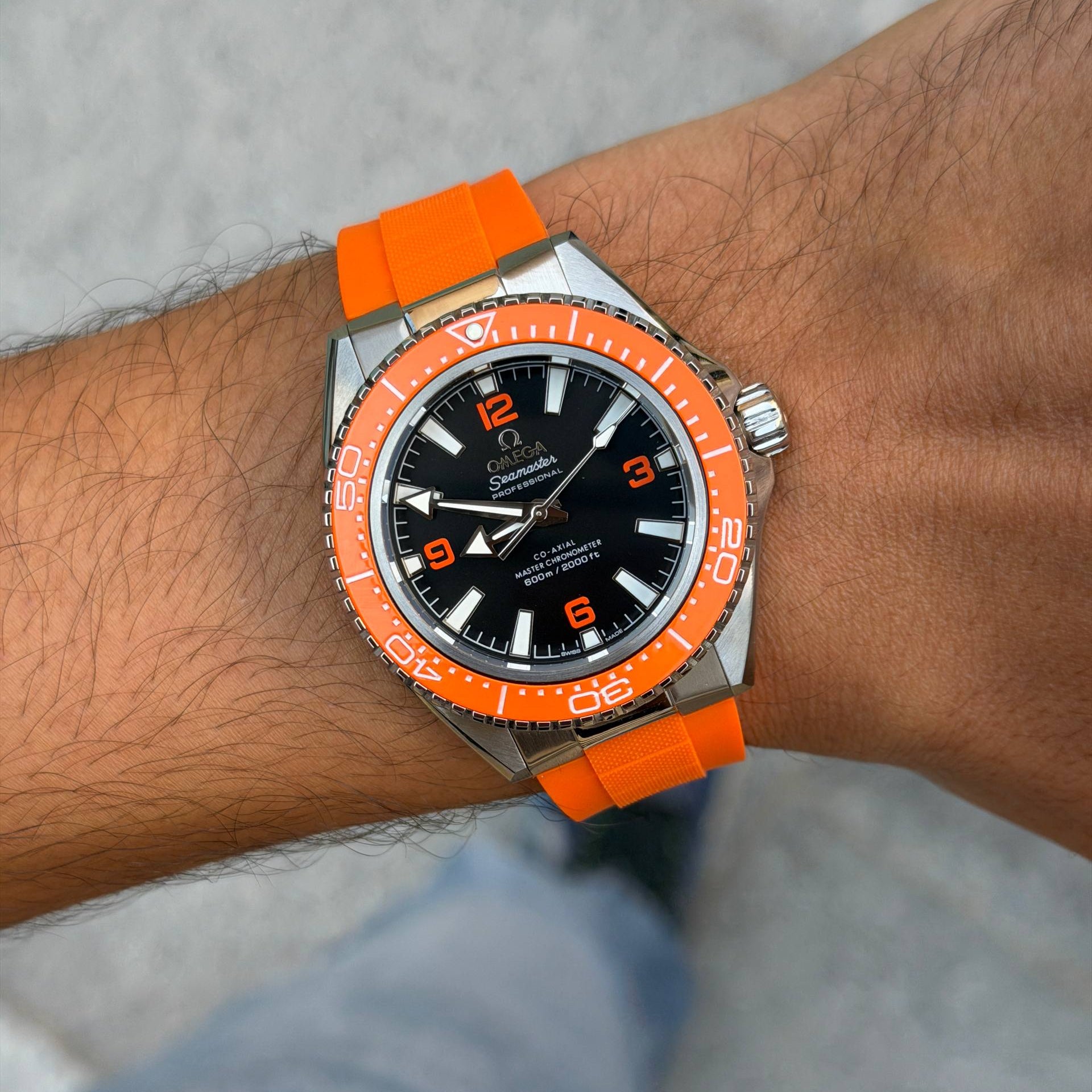 Omega Seamaster Professional Diver with Vibrant Orange Rubber Strap