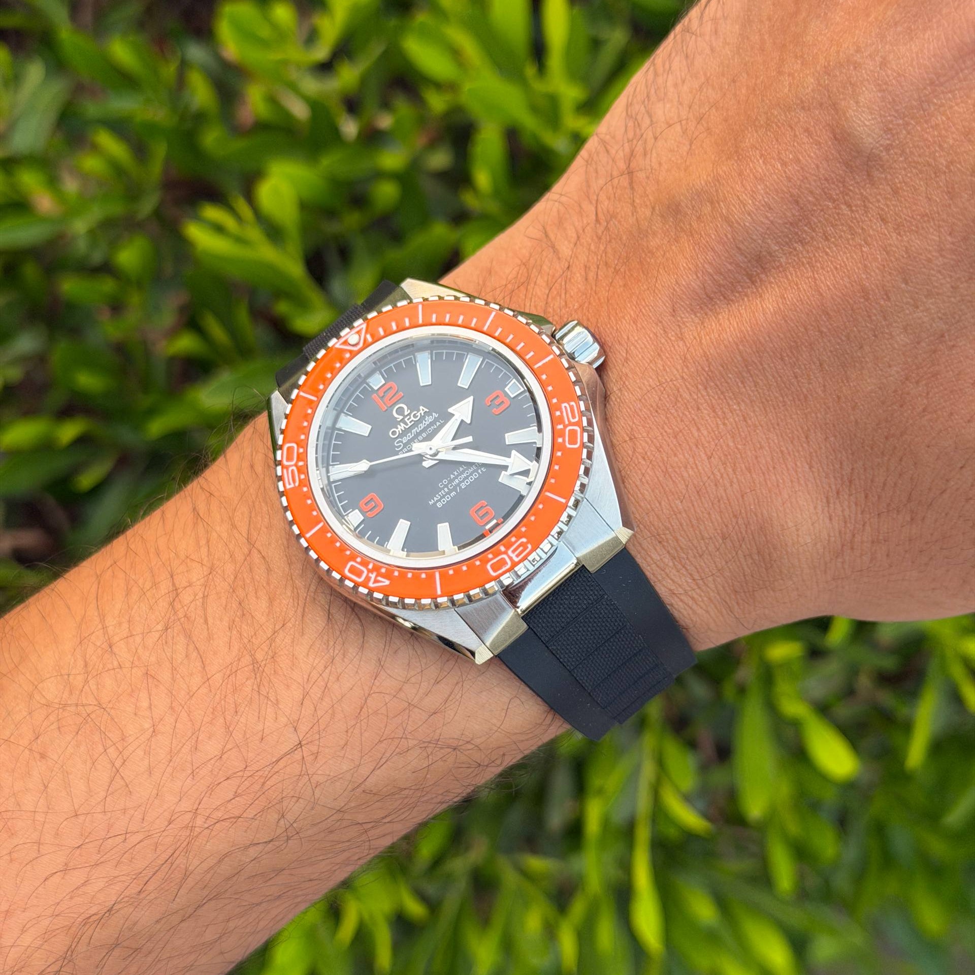 Omega Seamaster Professional Diver with Vibrant Orange Rubber Strap