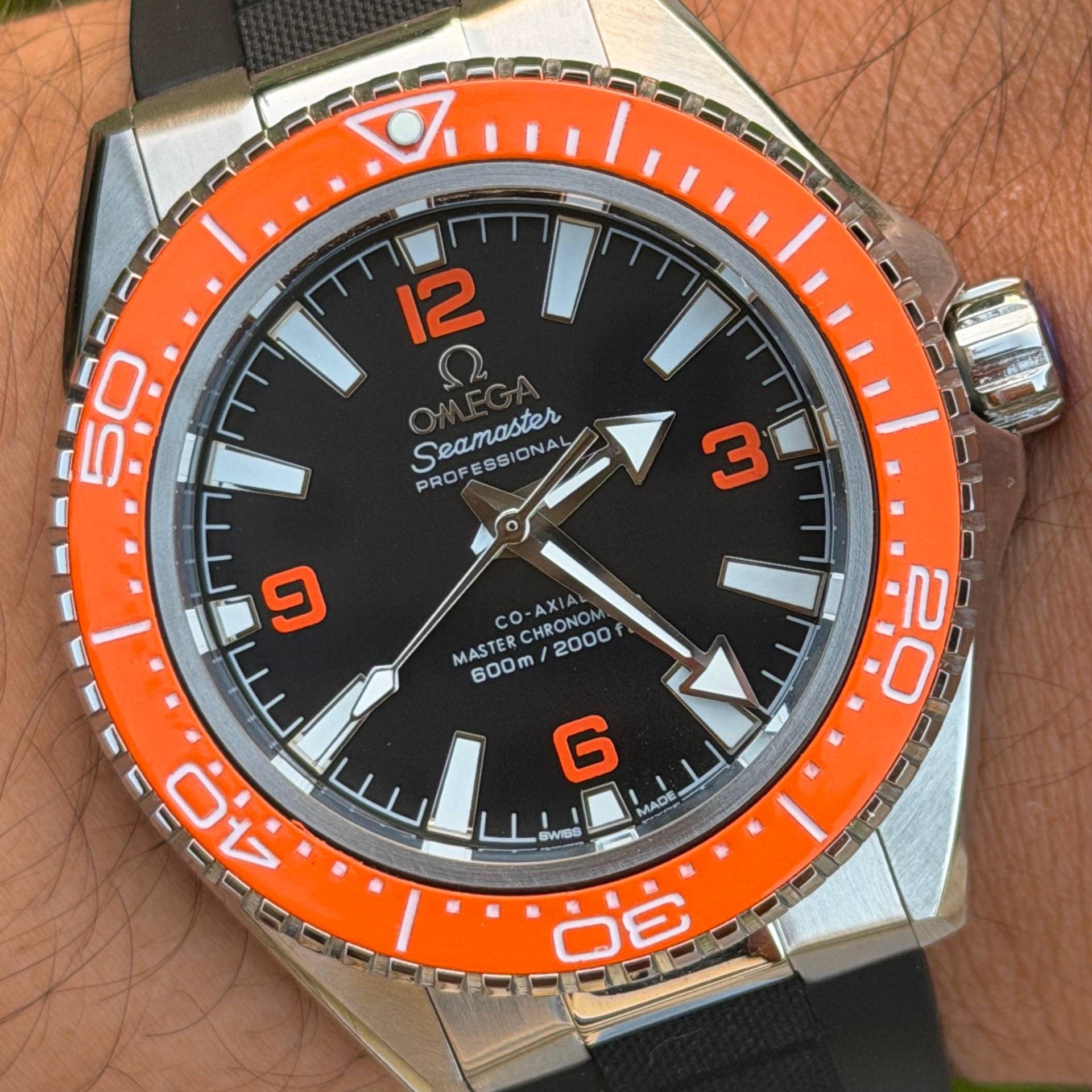 Omega Seamaster Professional Diver with Vibrant Orange Rubber Strap