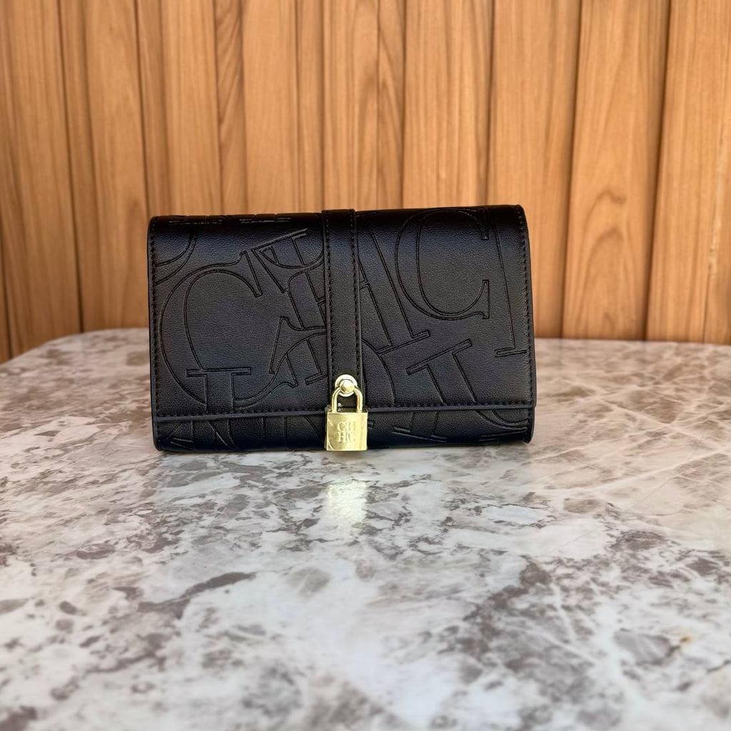 C.H Embossed Logo Chain Bag with Gold-Tone Hardware