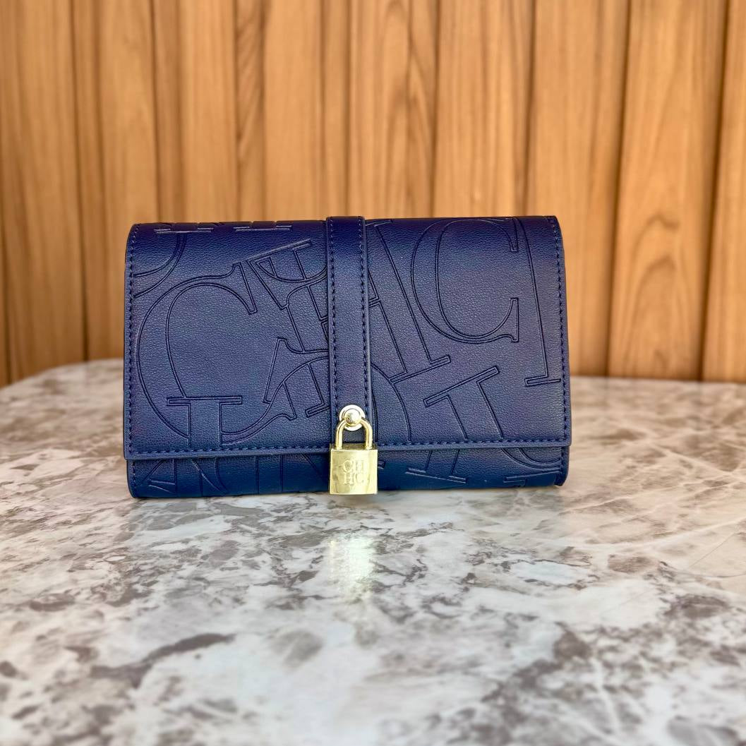 C.H Embossed Logo Chain Bag with Gold-Tone Hardware