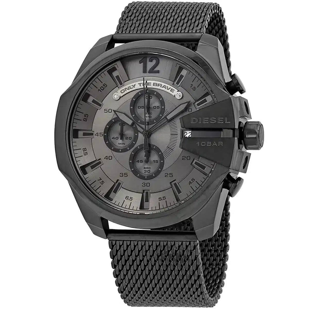 Diesel Only The Brave Grey Chronograph Mesh Watch