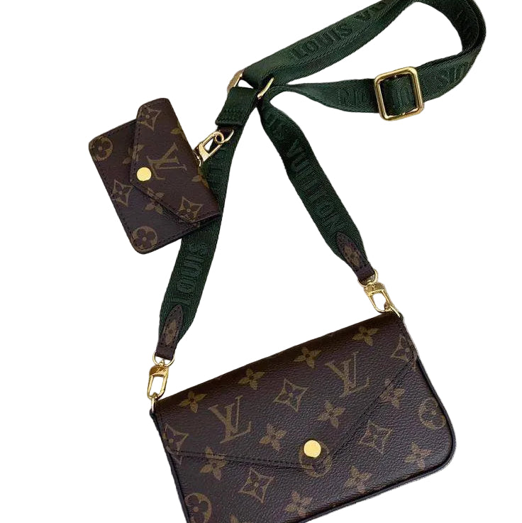Louis Vuitton Monogram Felicie Strap & Go with Pink Canvas Strap 👜✨🌸