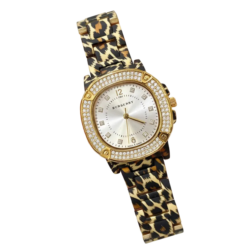 Burberry Gold-Tone Leopard Print Women's Watch 🐆⌚💛