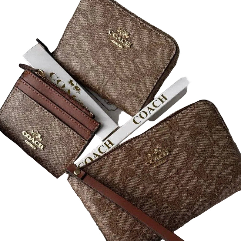 Coach Signature Canvas Small Leather Goods Set 🤎👜✨