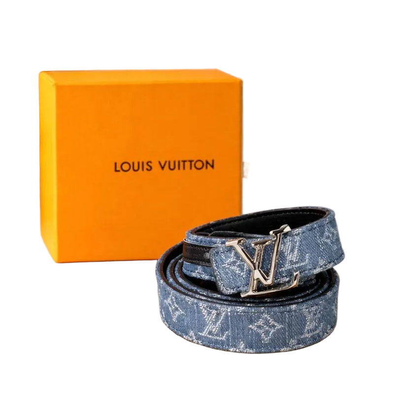 Louis Vuitton Denim & Leather Belt 💙 ⚜️